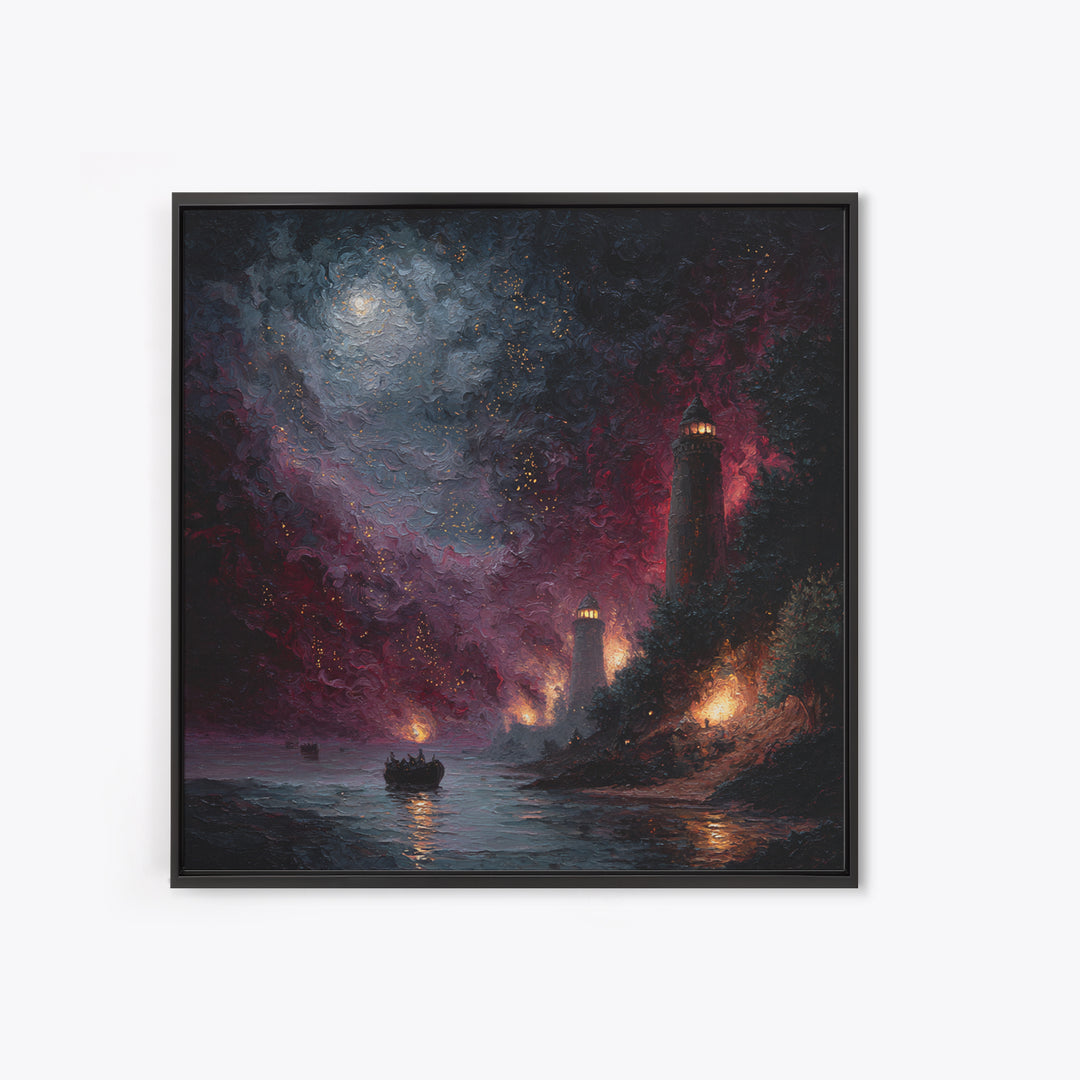 The Lantern-Bearer Of R’Lyeh, Occult Wall Decor, Square Wall Art, Framed Canvas Print, Halloween Home Decor, Gothic Wall Art