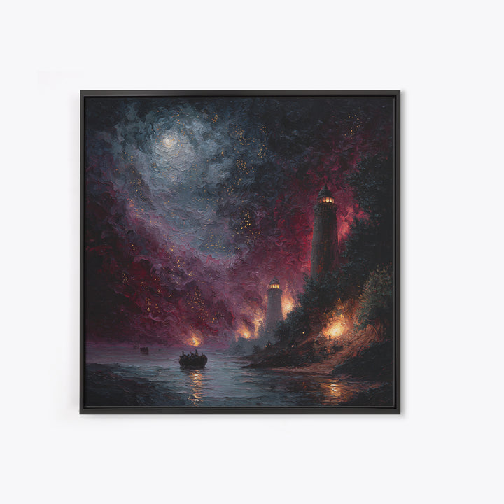 The Lantern-Bearer Of R’Lyeh, Occult Wall Decor, Square Wall Art, Framed Canvas Print, Halloween Home Decor, Gothic Wall Art