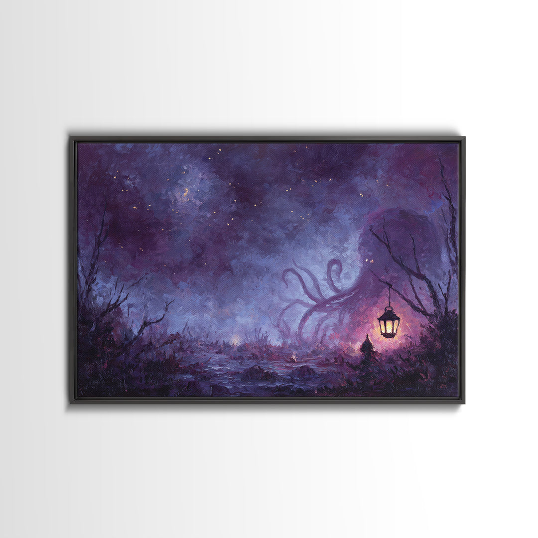 The Watcher In The Coral Throne, Dark Fantasy Wall Art, Landscape Wall Art, Canvas Print, Halloween Home Decor, Gothic Wall Art