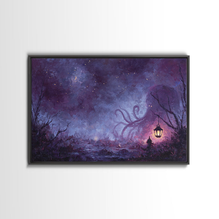 The Watcher In The Coral Throne, Dark Fantasy Wall Art, Landscape Wall Art, Canvas Print, Halloween Home Decor, Gothic Wall Art