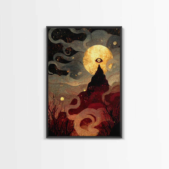 The Astronomer Of The Hollow Sky, Halloween Wall Art, Vertical Wall Art, Canvas Print, Halloween Home Decor, Gothic Wall Art
