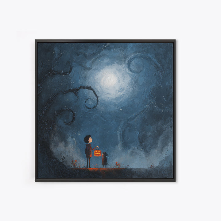 The Child Who Caught A Moon-Spawn, Dark Fantasy Wall Art, Square Wall Art, Canvas Print, Halloween Home Decor, Gothic Wall Art