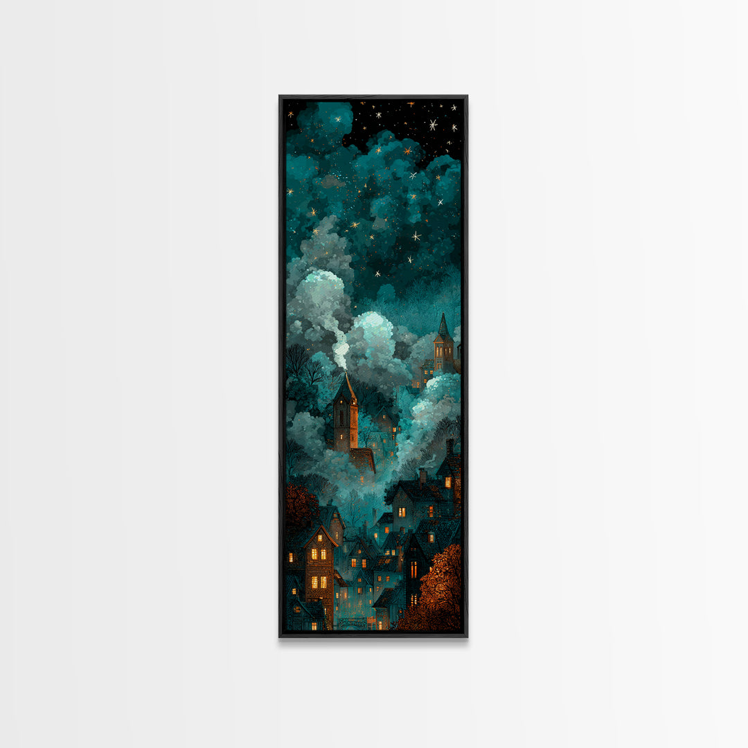 The Child Who Caught A Moon-Spawn, Eldritch Wall Art, Tall Narrow Wall Art, Canvas Print, Halloween Home Decor, Gothic Wall Art