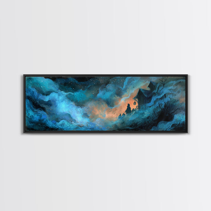 The Feast Of The Pale Cult, Cosmic Horror Decor, Extra Wide Wall Art, Canvas Print, Halloween Home Decor, Gothic Wall Art, Dark Fantasy Art