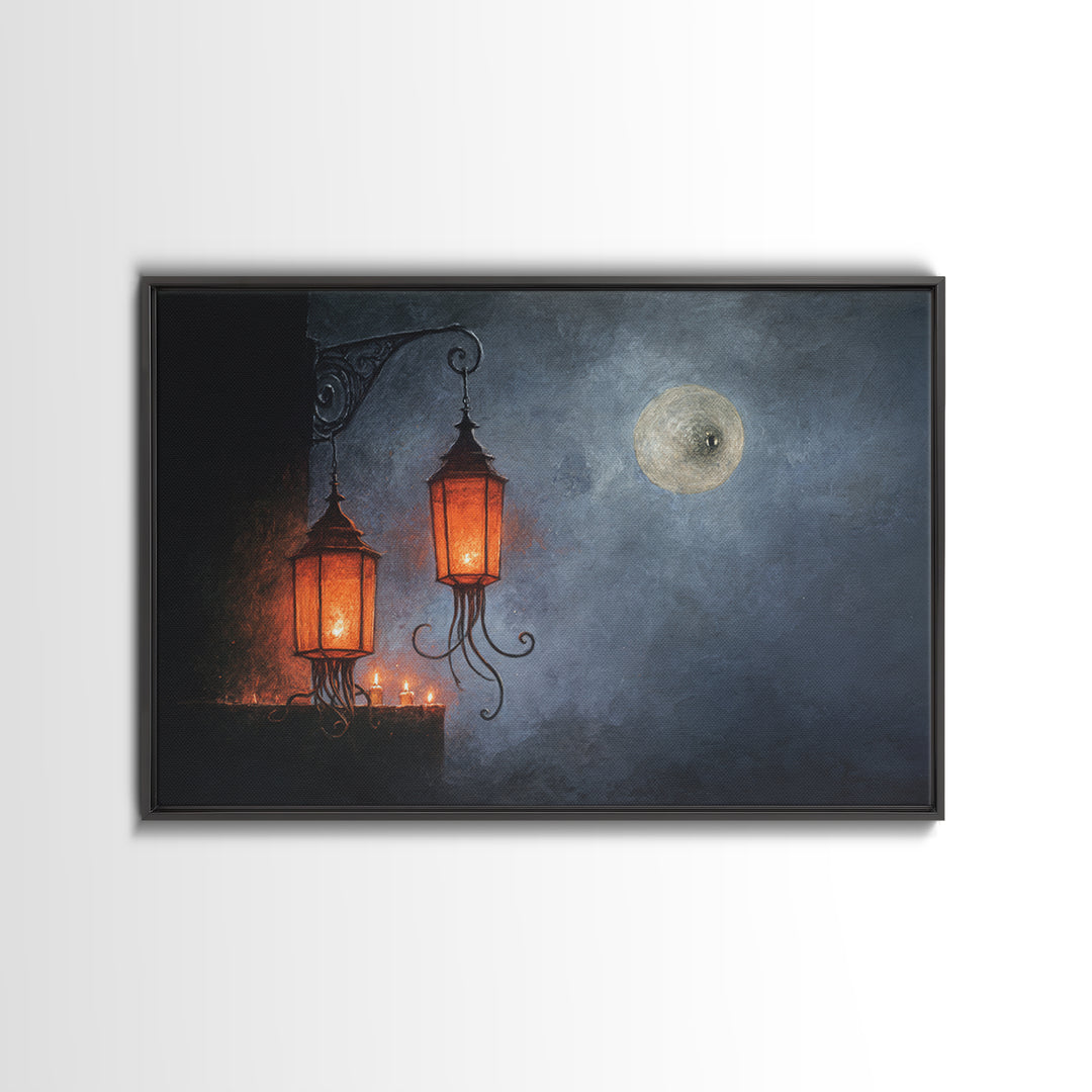 The Lantern Market Beyond The Veil, Occult Wall Decor, Landscape Wall Art, Canvas Print, Halloween Home Decor, Gothic Wall Art