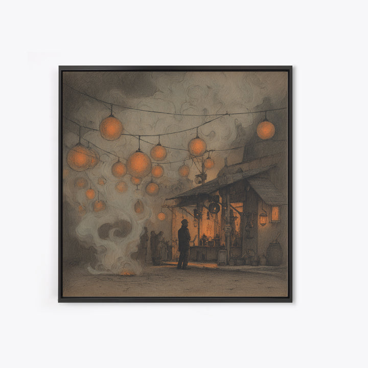 The Lantern Market Beyond The Veil, Occult Wall Decor, Square Wall Art, Canvas Print, Halloween Home Decor, Gothic Wall Art