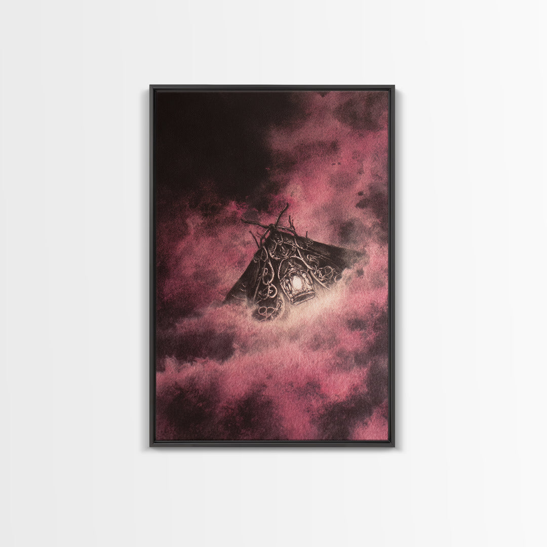 The Moth Prophet Of Kadath, Lovecraftian Wall Art, Vertical Wall Art, Canvas Print, Halloween Home Decor, Gothic Wall Art, Dark Fantasy Art