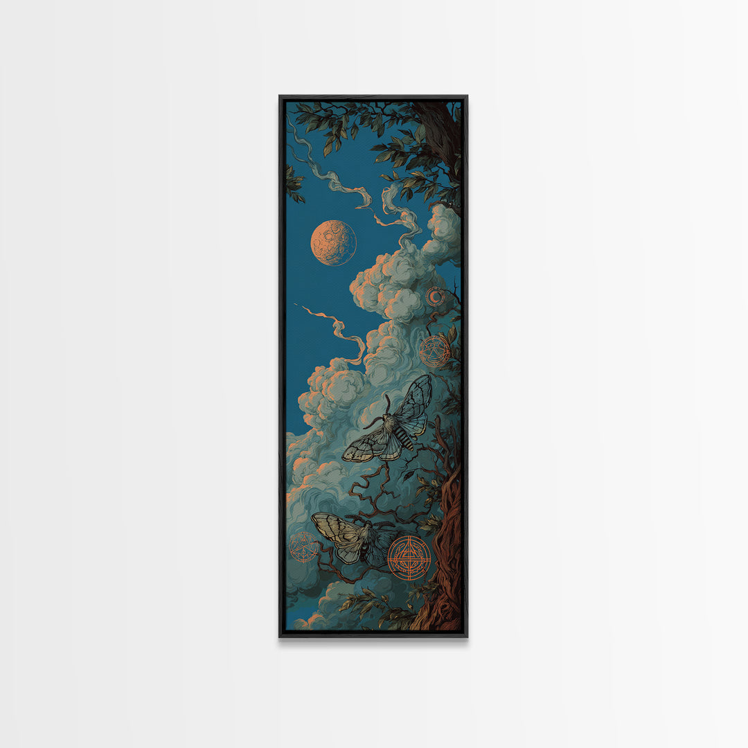 The Moth Prophet Of Kadath, Halloween Wall Art, Tall Narrow Wall Art, Canvas Print, Halloween Home Decor, Gothic Wall Art, Spooky Wall Decor