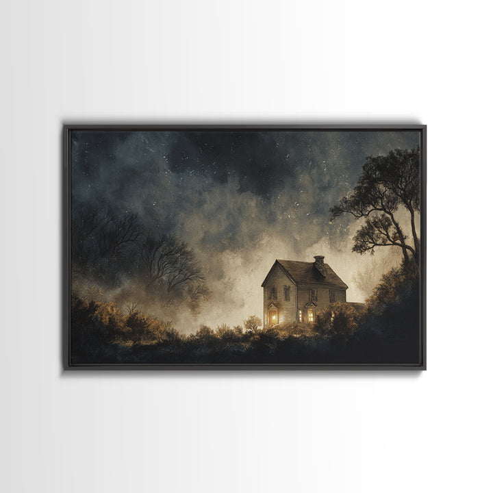 The Thirteenth Door Of Arkham House, Eldritch Wall Art, Landscape Wall Art, Canvas Print, Halloween Home Decor, Gothic Wall Art