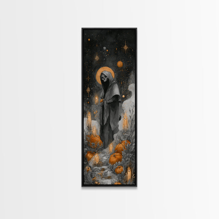 The Salt King Of The Black Shore, Occult Wall Decor, Tall Narrow Wall Art, Framed Canvas Print, Halloween Home Decor, Gothic Wall Art