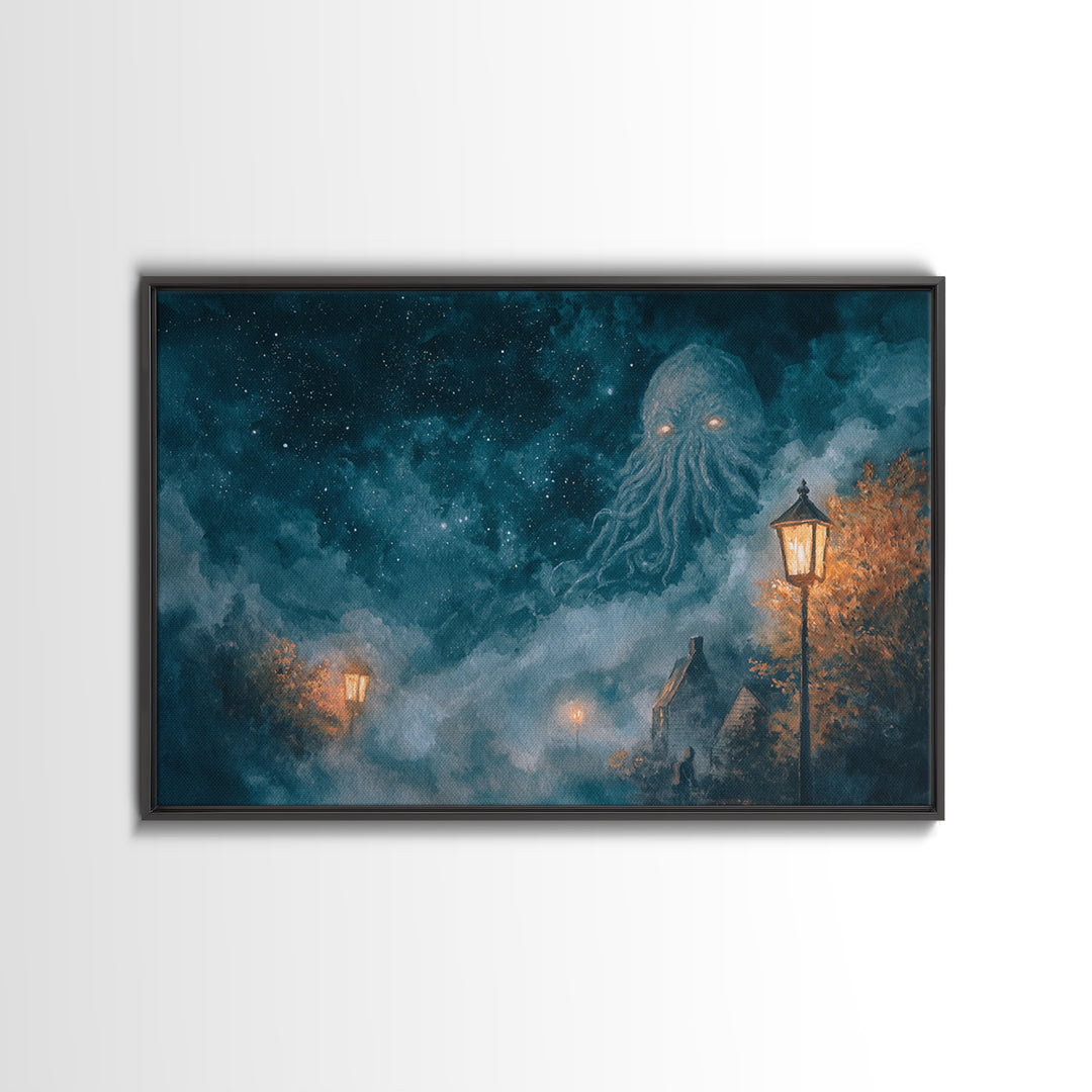 The Dreamwell Beneath Miskatonic, Dark Fantasy Wall Art, Landscape Wall Art, Canvas Print, Halloween Home Decor, Gothic Wall Art