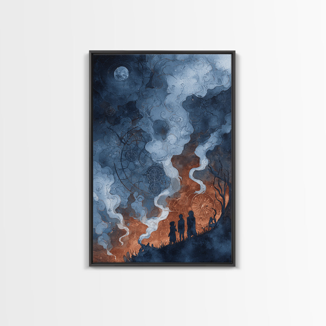 The Children Of The Star Orchard, Eldritch Wall Art, Vertical Wall Art, Framed Canvas Print, Halloween Home Decor, Gothic Wall Art