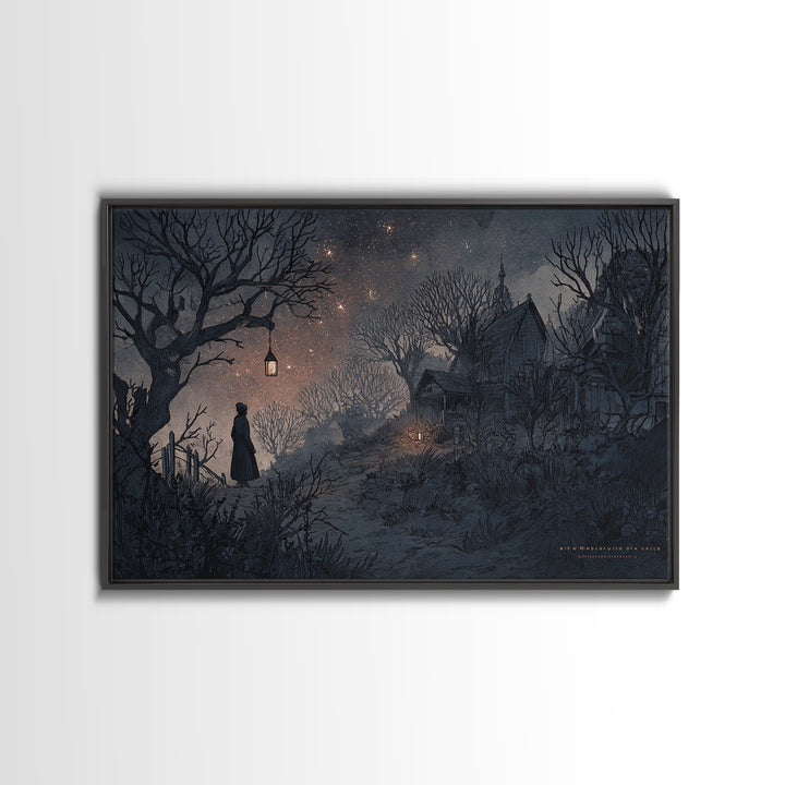 The Children Of The Star Orchard, Macabre Halloween Art, Landscape Wall Art, Framed Canvas Print, Halloween Home Decor, Gothic Wall Art