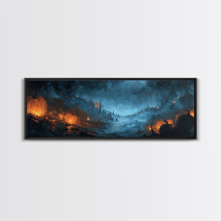 The Frost Beyond Carcosa, Halloween Wall Art, Extra Wide Wall Art, Framed Canvas Print, Halloween Home Decor, Gothic Wall Art
