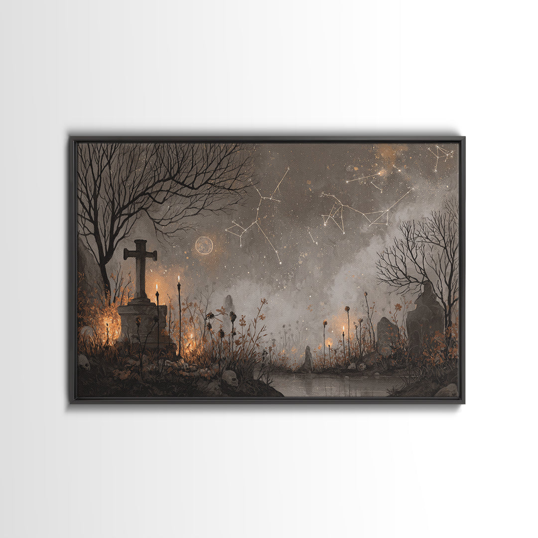 The Archivist Of Dreaming Bones, Halloween Wall Art, Landscape Wall Art, Canvas Print, Halloween Home Decor, Gothic Wall Art