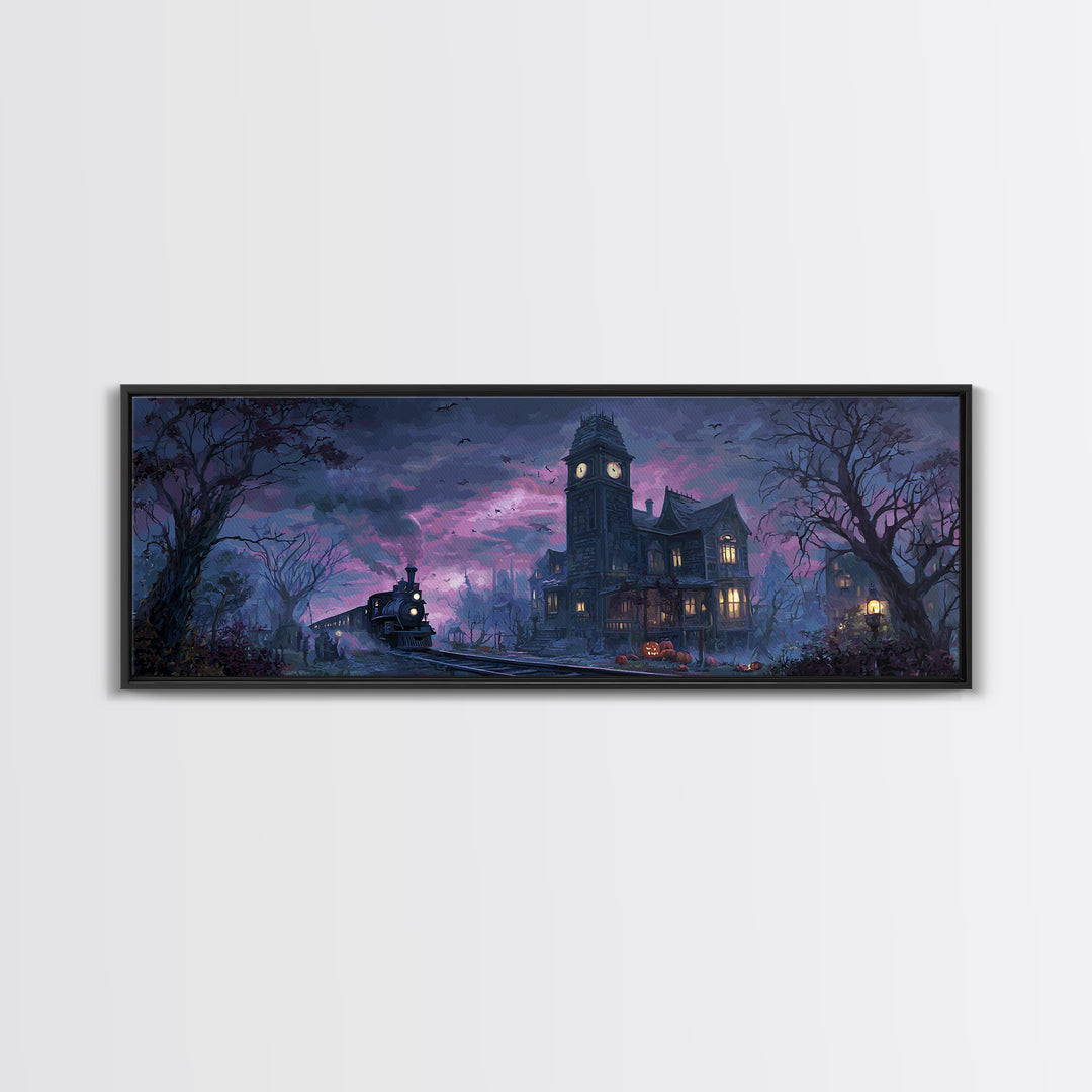 The Phantom Train To Kadath, Eldritch Wall Art, Extra Wide Wall Art, Canvas Print, Halloween Home Decor, Gothic Wall Art, Dark Fantasy Art