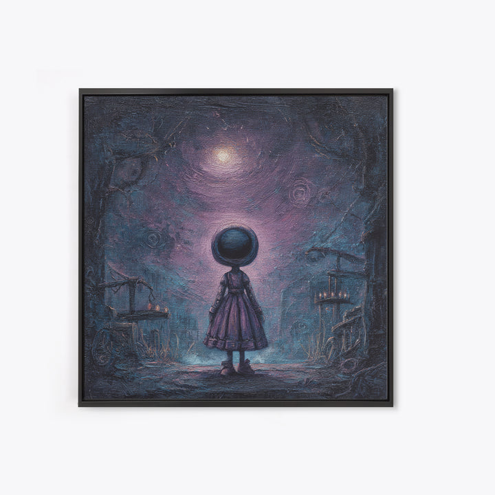 The Doll From Beyond The Void, Macabre Halloween Art, Square Wall Art, Canvas Print, Halloween Home Decor, Gothic Wall Art, Dark Fantasy Art