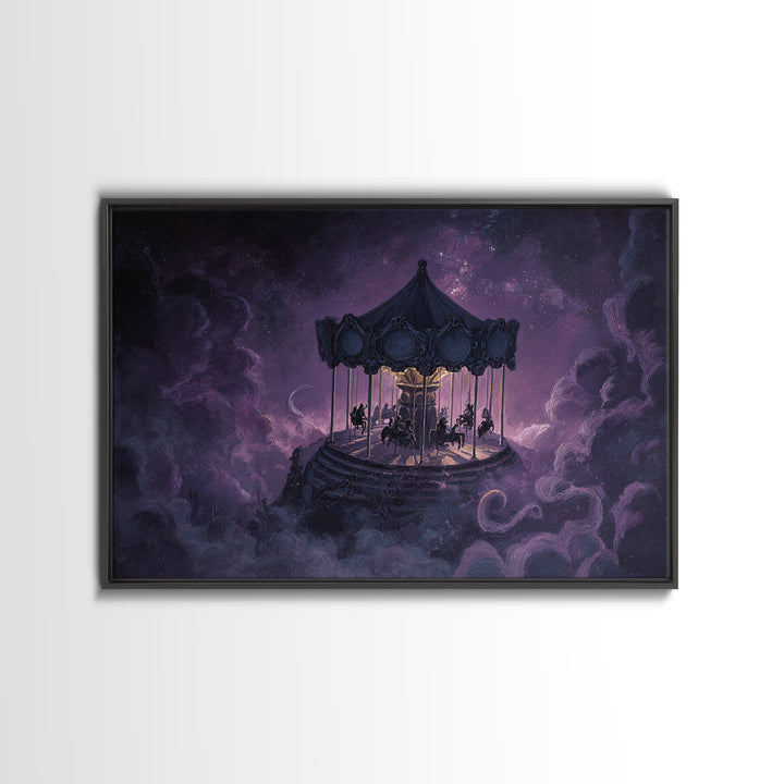 The Carousel Of Sleeping Planets, Occult Wall Decor, Landscape Wall Art, Canvas Print, Halloween Home Decor, Gothic Wall Art