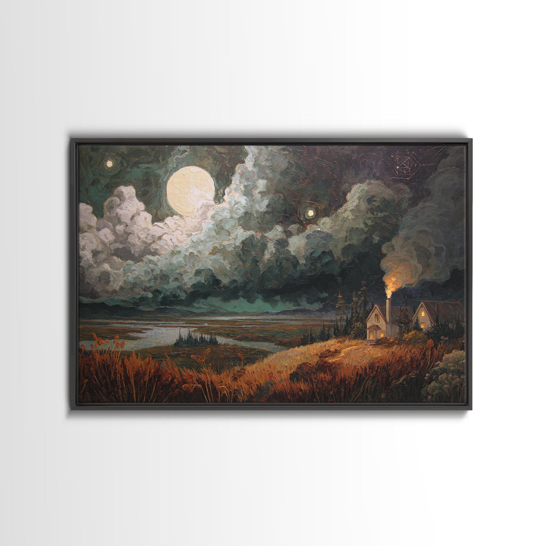 The Apothecary Of Black Seashell Dreams, Dark Fantasy Wall Art, Landscape Wall Art, Canvas Print, Halloween Home Decor, Gothic Wall Art