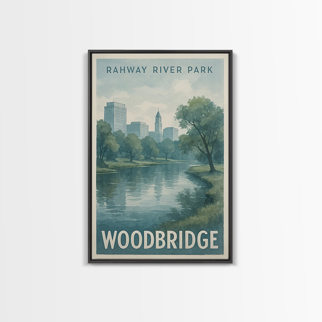 Woodbridge Virginia Travel Poster, Canvas Print, Illustrated Watercolor Poster, Woodbridge Art Print, Fine Art Print, Retro Travel Print