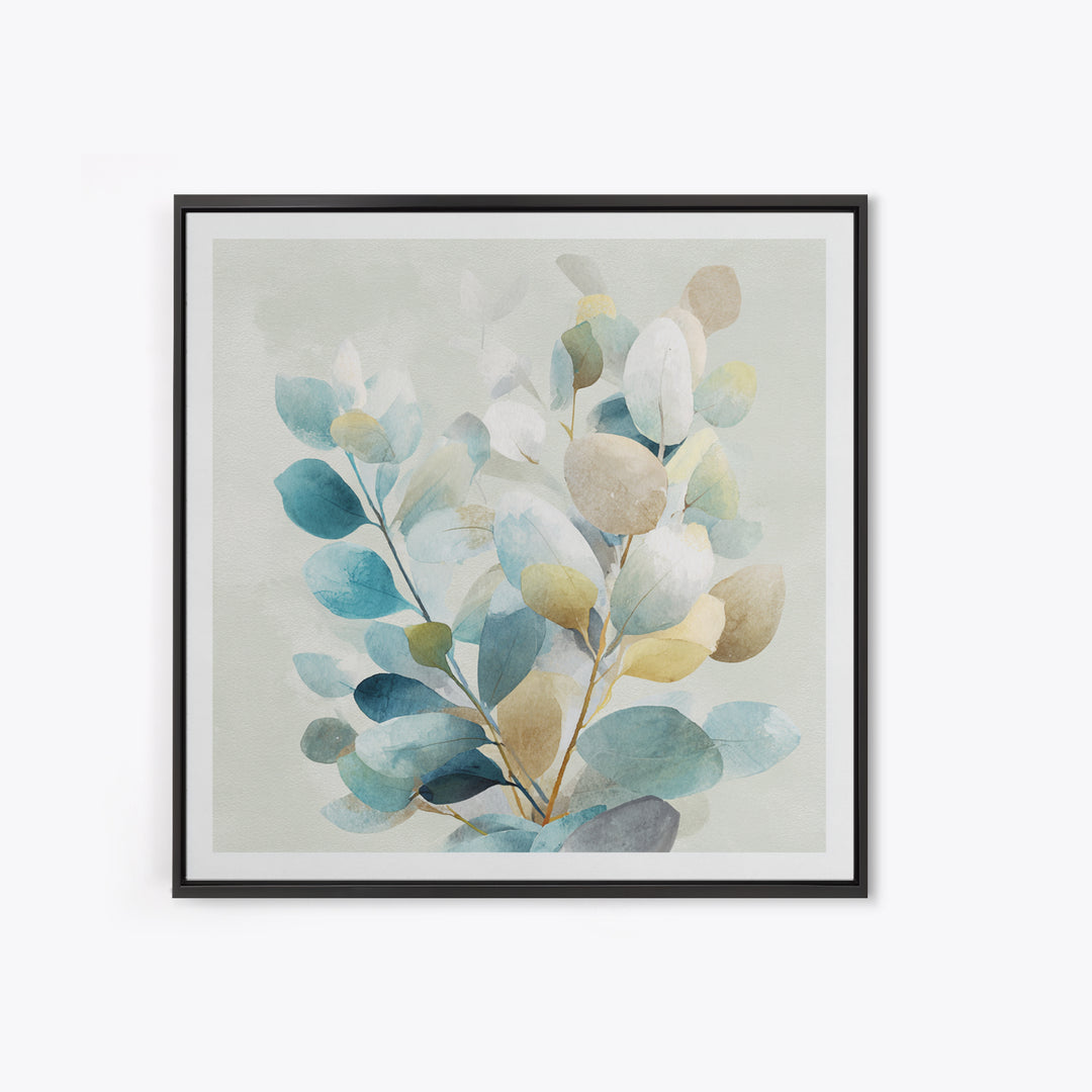 Clean Eucalyptus Leaf Study Canvas Print, Waiting Room Art, Minimalist Art, Waiting Room Decor, Fine Art, Calm, Luxury Decor, WRA-1x1-17