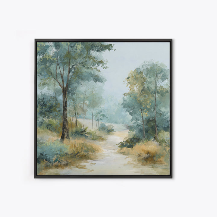 Misty Forest Path Canvas Print, Waiting Room Art, Gallery Wall Art, Waiting Room Decor, Fine Art, Calm, Photography Print, WRA-1x1-35