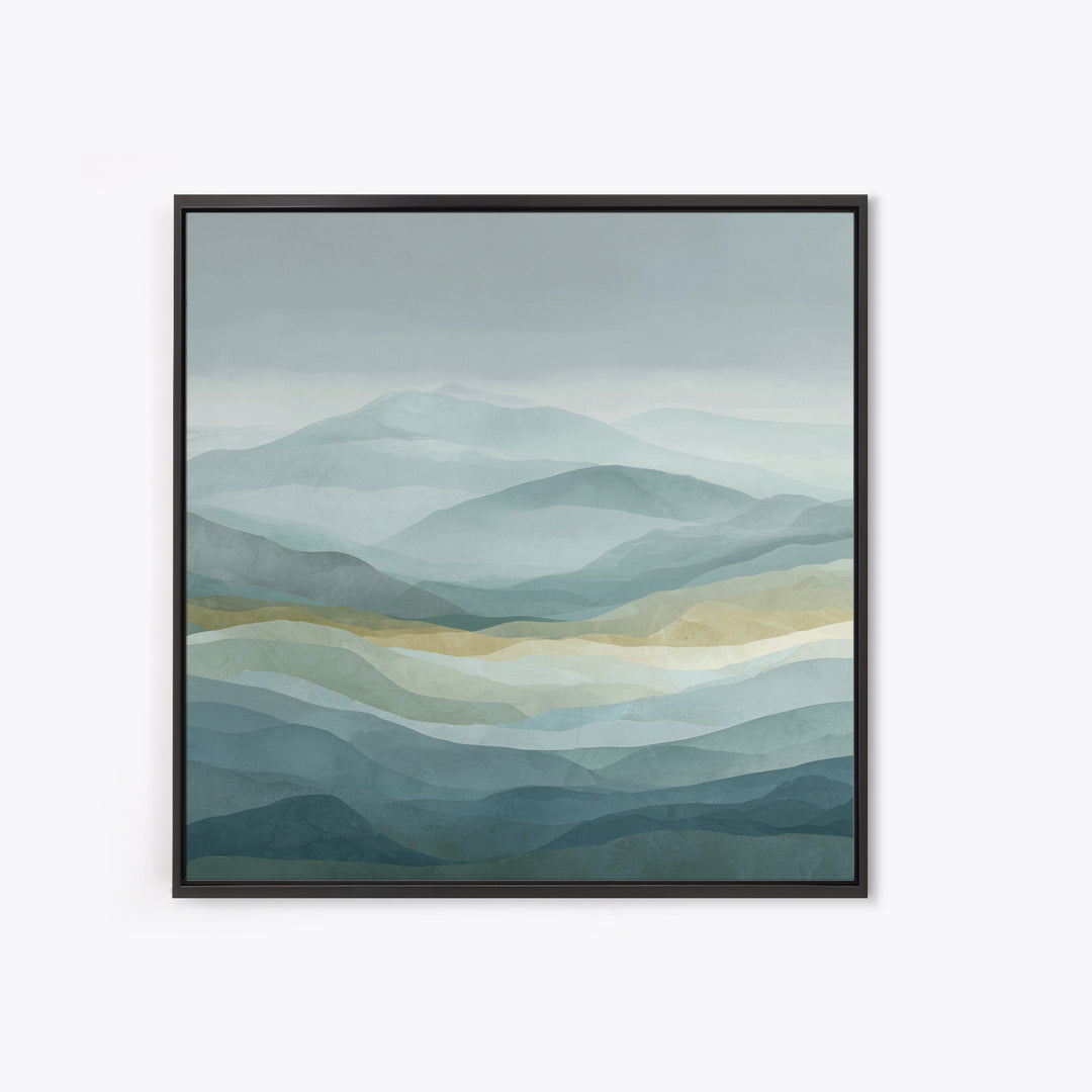 Simple Mountain Layers Framed Canvas Print, Waiting Room Art, Dental Office Decor, Waiting Room Decor, Fine Art, Calm, WRA-1x1-38