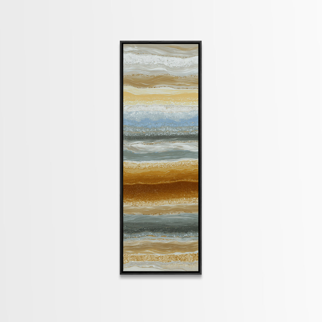Warm Desert Sunrise Canvas Print, Waiting Room Art, Soundwave Art, Waiting Room Decor, Watercolor Art, Calm, WRA-1x3-1