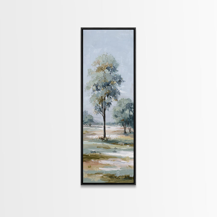 Open Field with Distant Tree Canvas Print, Waiting Room Art, Floral Wall Art, Waiting Room Decor, Calm, Minimalist Art, WRA-1x3-11