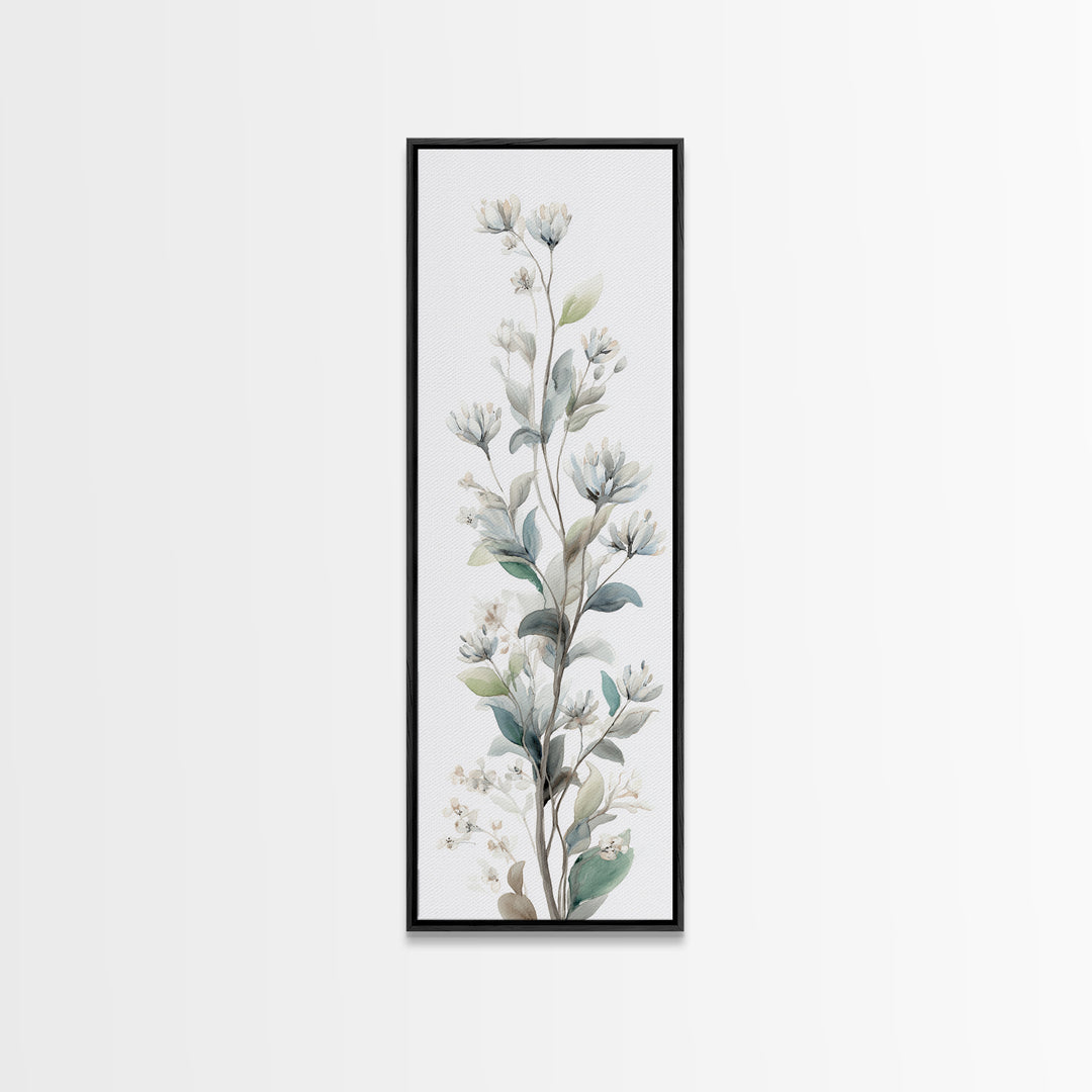 Neutral Botanical Branch Framed Canvas Print, Waiting Room Art, Home Decor, Waiting Room Decor, Fine Art, Calm, Modern Art, WRA-1x3-15