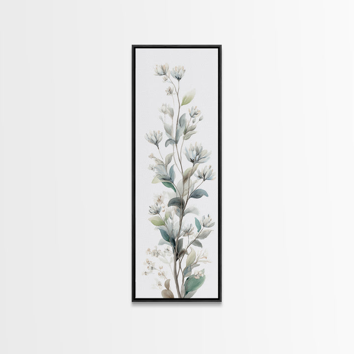 Neutral Botanical Branch Framed Canvas Print, Waiting Room Art, Home Decor, Waiting Room Decor, Fine Art, Calm, Modern Art, WRA-1x3-15
