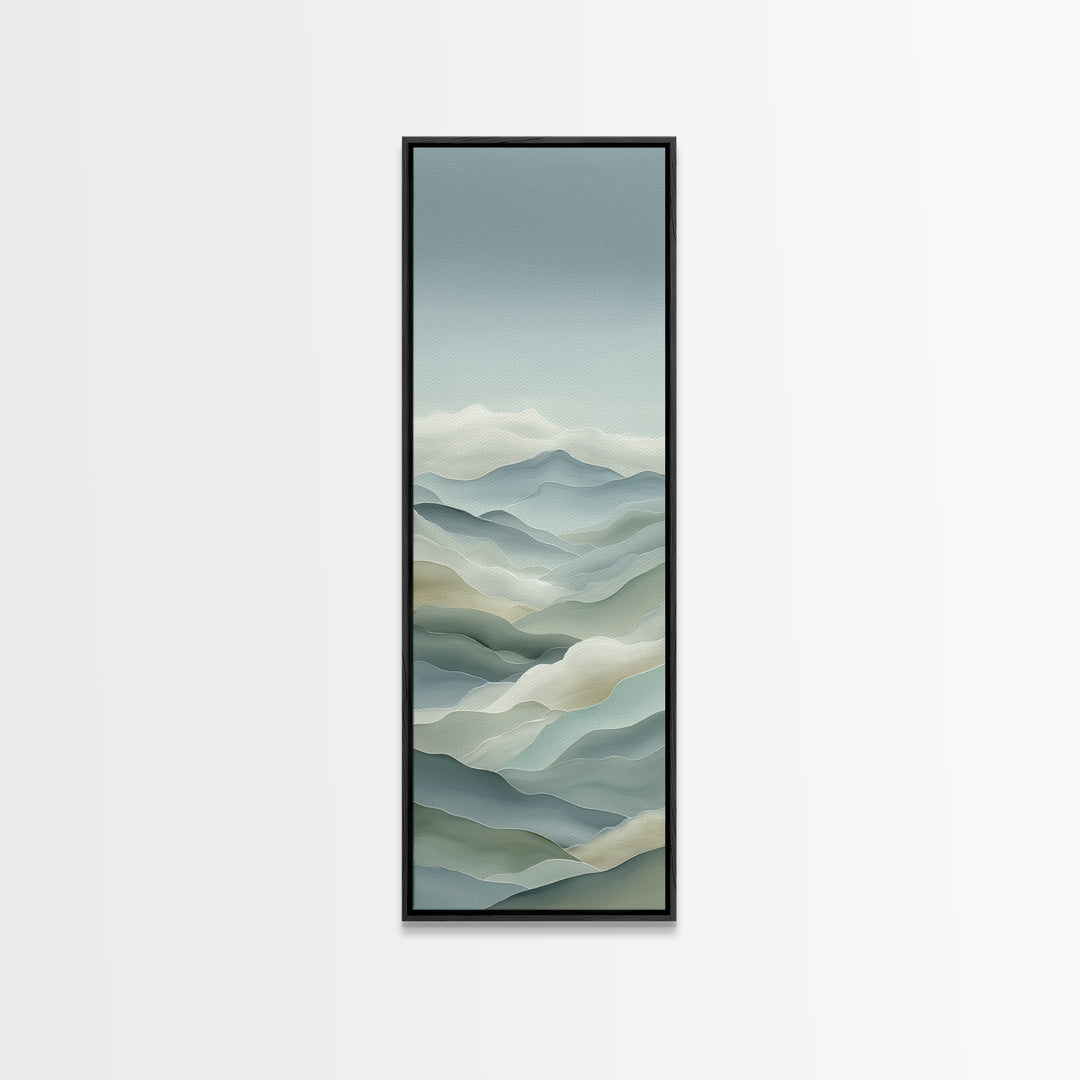 Simple Mountain Layers Canvas Print, Waiting Room Art, Dog Wall Art, Waiting Room Decor, Calm, Boho Decor, Luxury Decor, WRA-1x3-26