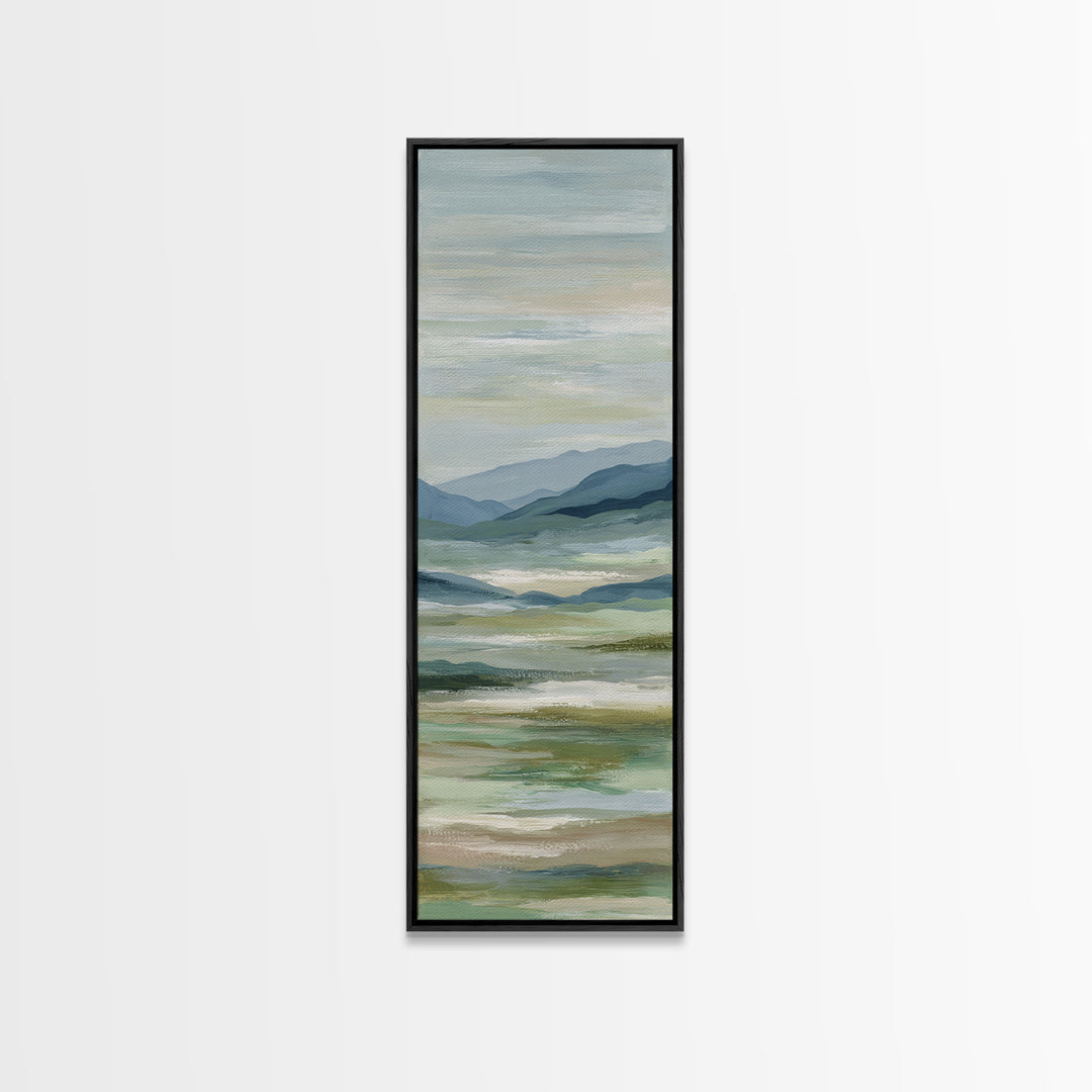 Calming Landscape with Open Sky and Gentle Canvas Print, Waiting Room Art, Statement Artwork, Waiting Room Decor, Oil Painting, WRA-1x3-37