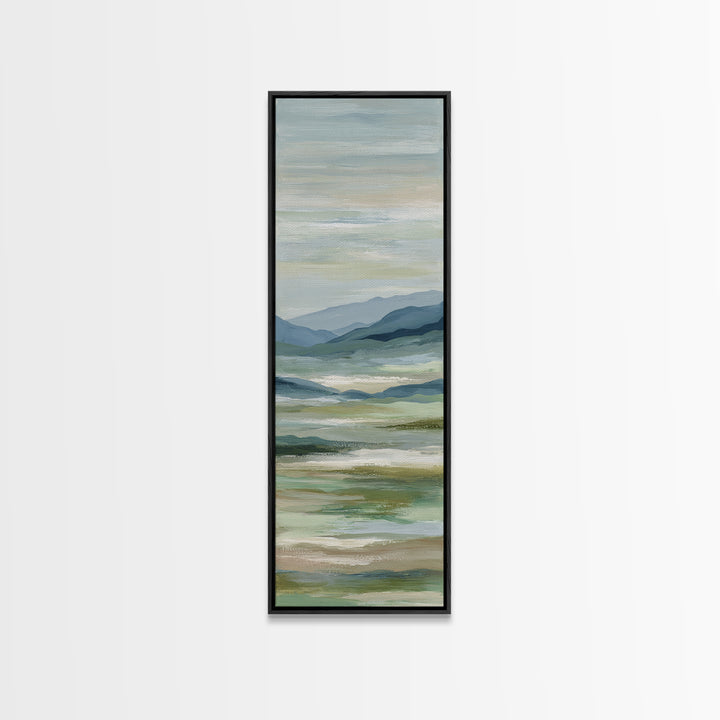 Calming Landscape with Open Sky and Gentle Canvas Print, Waiting Room Art, Statement Artwork, Waiting Room Decor, Oil Painting, WRA-1x3-37