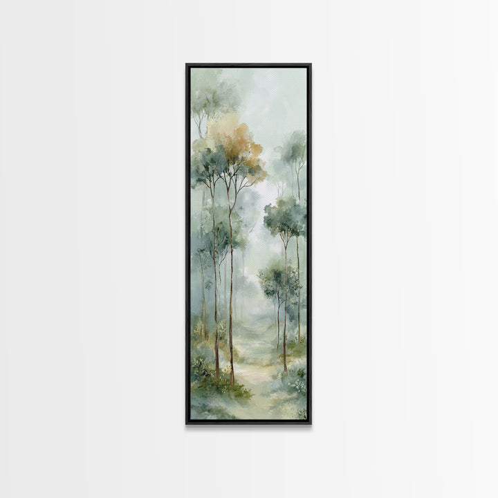 Misty Forest Path Framed Canvas Print, Waiting Room Art, Printable Art, Waiting Room Decor, Fine Art, Calm, Digital Art Print, WRA-1x3-47