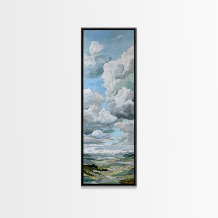 Large Cloudscape with Hopeful Light Framed Canvas Print, Waiting Room Art, Home Decor, Waiting Room Decor, Fine Art, Calm, WRA-1x3-52