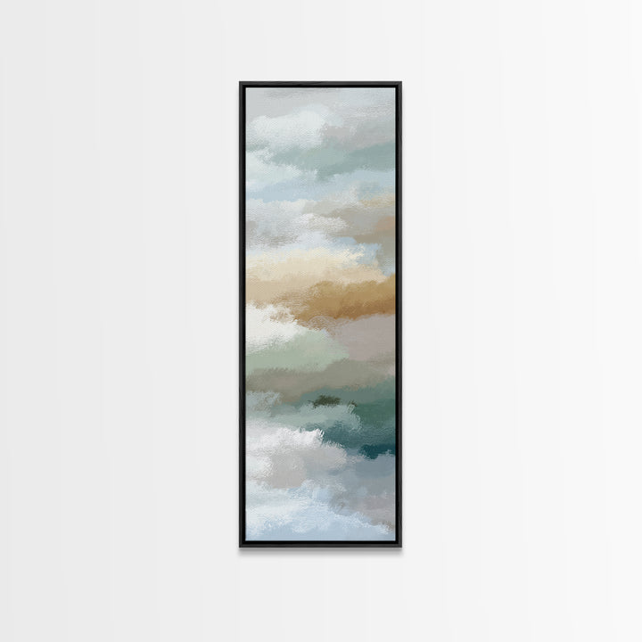 Pastel Rainbow Shapes for Pediatric Spaces Framed Canvas Print, Waiting Room Art, Soundwave Art, Waiting Room Decor, WRA-1x3-54