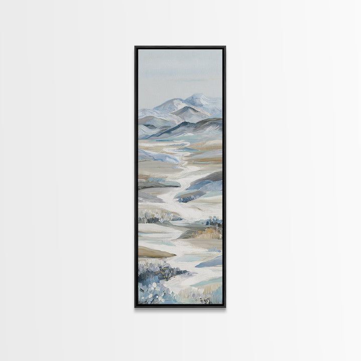 Soft Abstract Waves Framed Canvas Print, Waiting Room Art, Neutral Decor, Waiting Room Decor, Fine Art, Calm, Wall Art, WRA-1x3-62