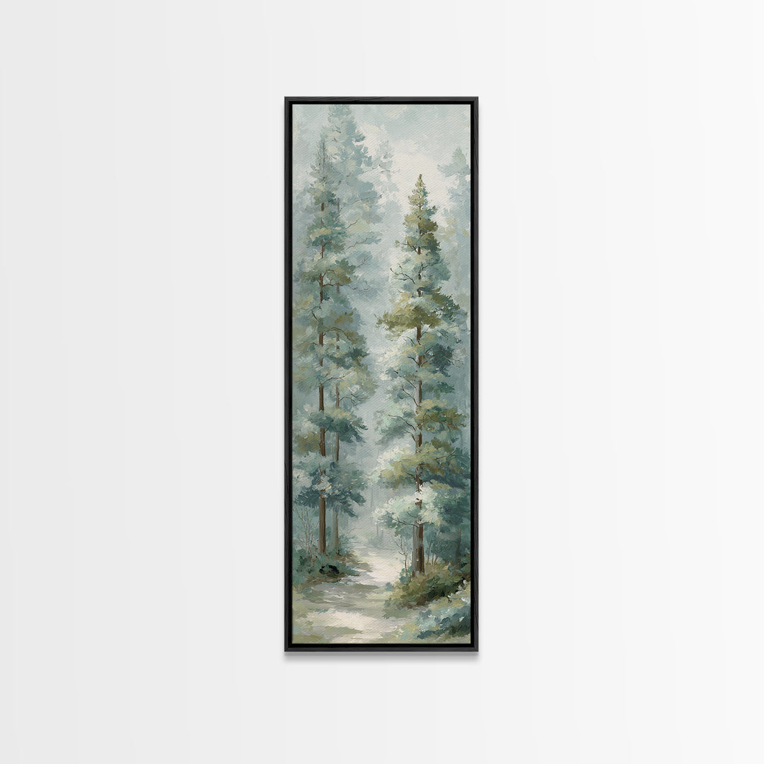 Misty Forest Path Framed Canvas Print, Waiting Room Art, Abstract, Waiting Room Decor, Calm, Modern Decor, Fine Art Print, WRA-1x3-71