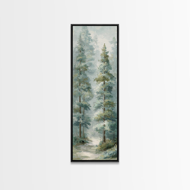 Misty Forest Path Framed Canvas Print, Waiting Room Art, Abstract, Waiting Room Decor, Calm, Modern Decor, Fine Art Print, WRA-1x3-71