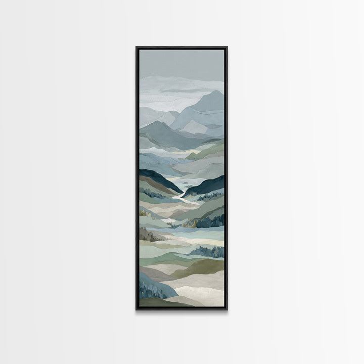 Simple Mountain Layers Framed Canvas Print, Waiting Room Art, Fine Art, Waiting Room Decor, Calm, Minimalist Decor, WRA-1x3-74