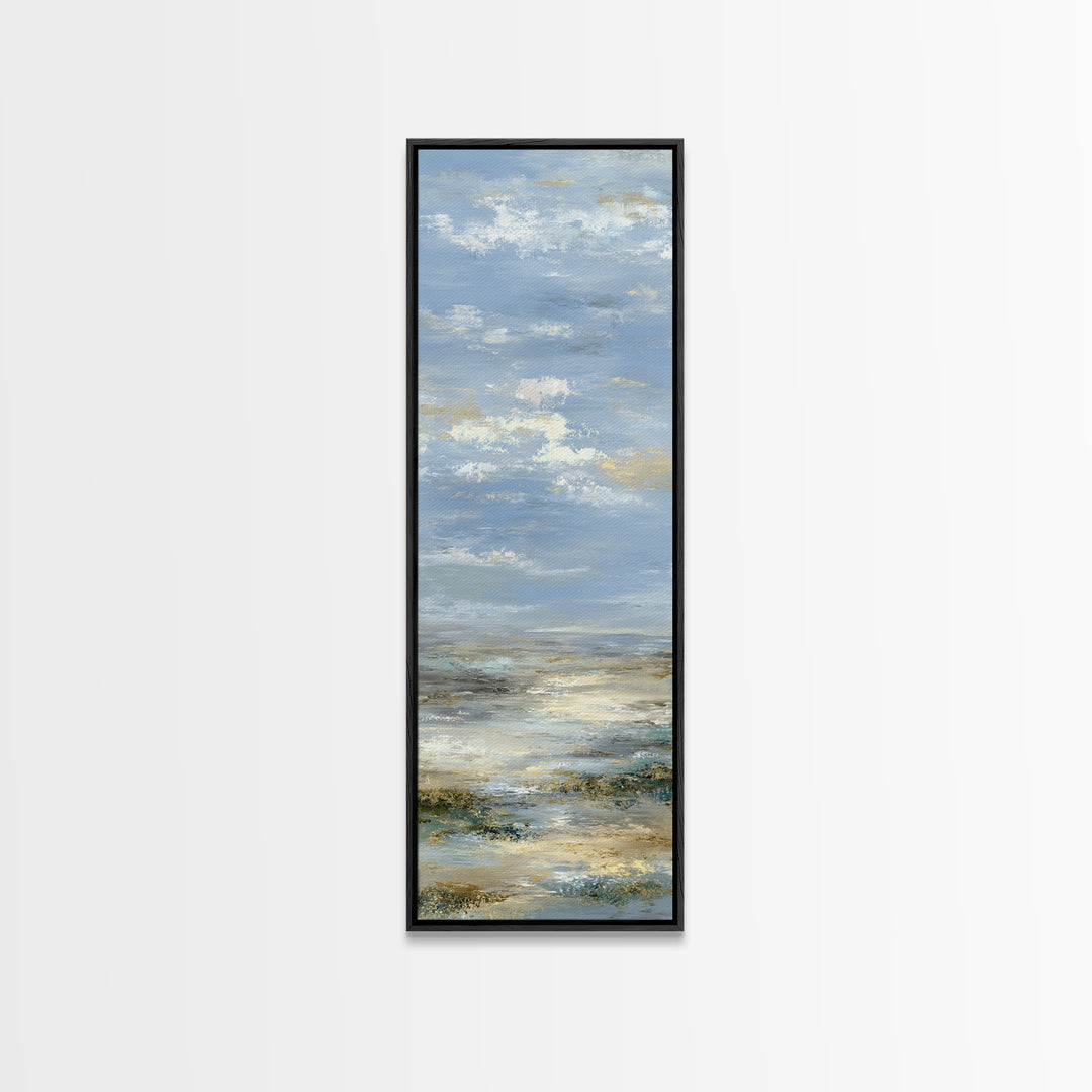 Large Cloudscape with Hopeful Light Framed Canvas Print, Waiting Room Art, Floral Wall Art, Waiting Room Decor, Oil Painting, WRA-1x3-76