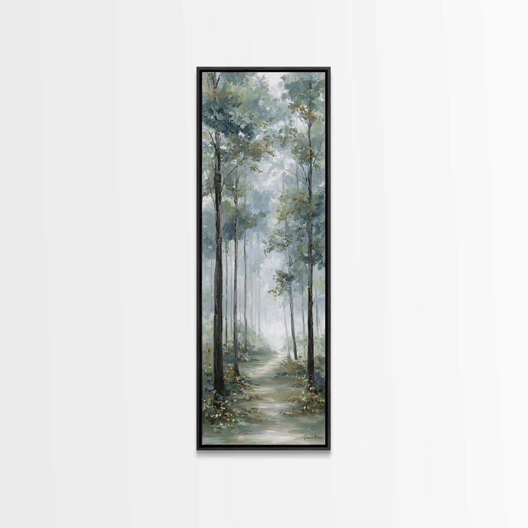 Misty Forest Path Canvas Print, Waiting Room Art, Therapy Office Decor, Waiting Room Decor, Oil Painting, Calm, Art Print, WRA-1x3-95