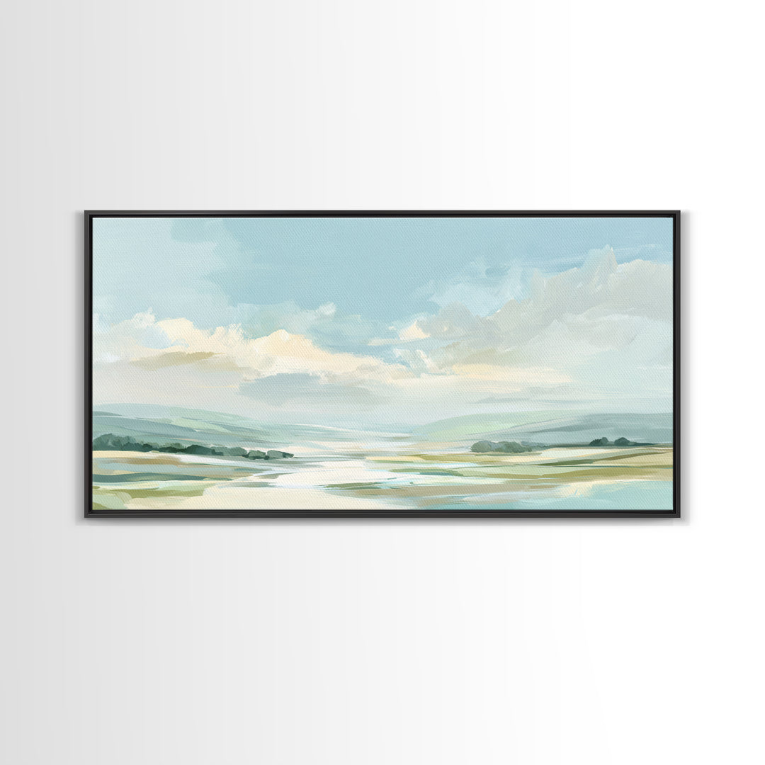 Calming Landscape with Open Sky and Gentle Canvas Print, Waiting Room Art, Wall Art, Waiting Room Decor, Fine Art, Calm, WRA-2x1-21