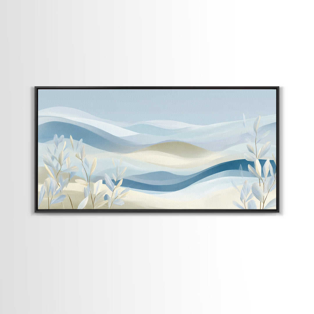 Soft Abstract Waves Canvas Print, Waiting Room Art, Boho Decor, Waiting Room Decor, Abstract Art, Calm, Printable Wall Art, WRA-2x1-22