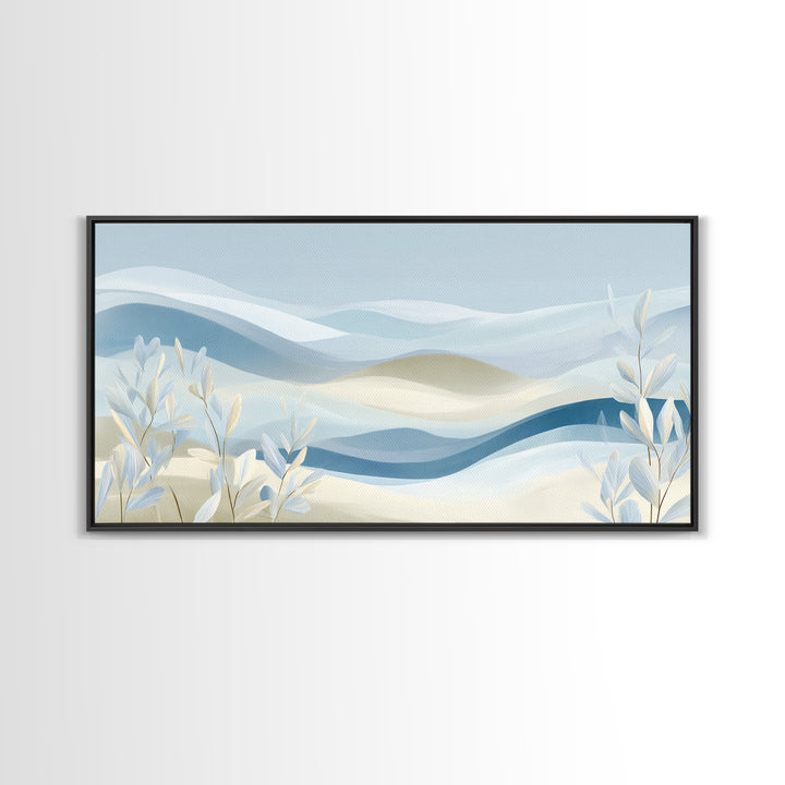 Soft Abstract Waves Canvas Print, Waiting Room Art, Boho Decor, Waiting Room Decor, Abstract Art, Calm, Printable Wall Art, WRA-2x1-22