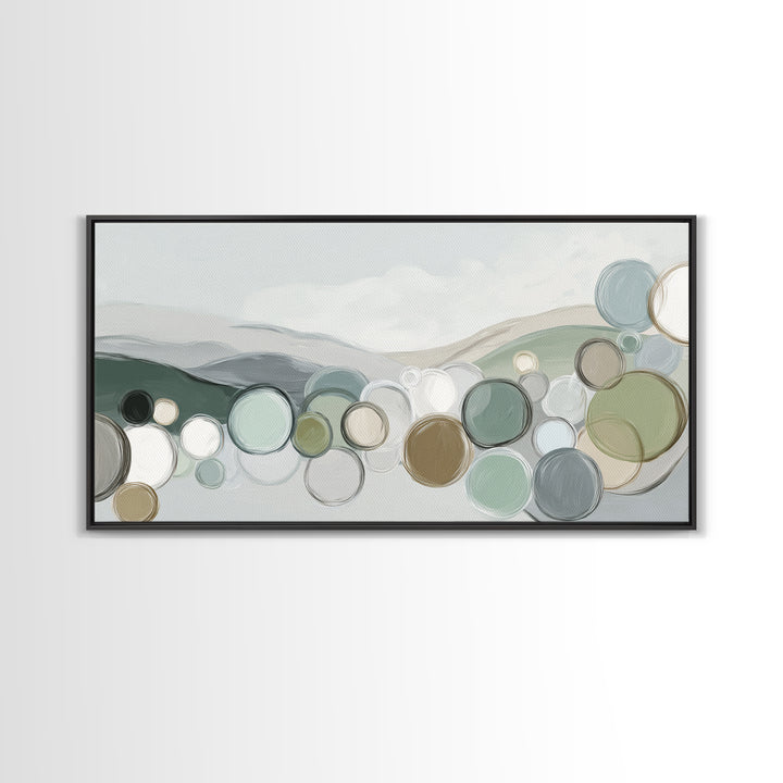 Abstract Circles Suggesting Calm Movement Framed Canvas Print, Waiting Room Art, Luxury Decor, Waiting Room Decor, Calm, WRA-2x1-30