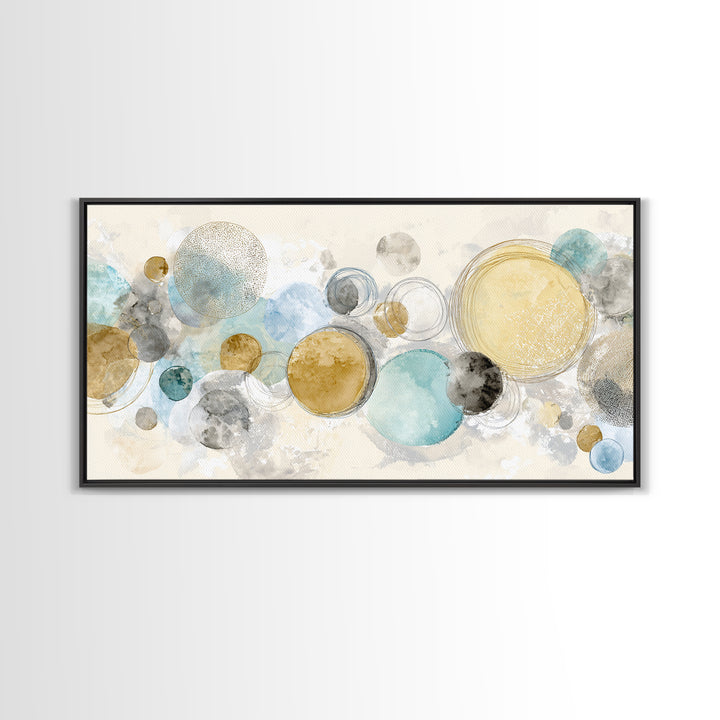 Abstract Circles Suggesting Calm Movement Framed Canvas Print, Waiting Room Art, Luxury Decor, Waiting Room Decor, Calm, WRA-2x1-6