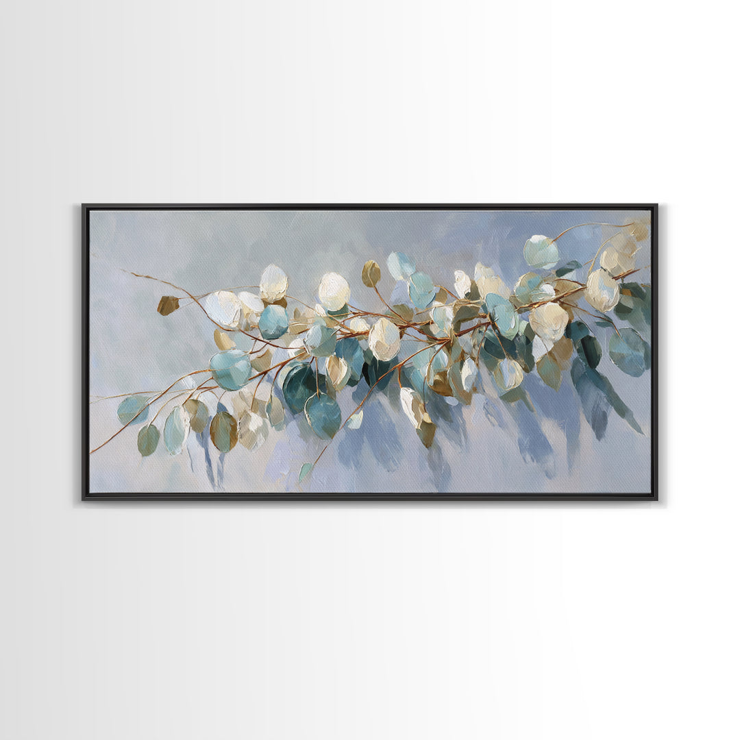Clean Eucalyptus Leaf Study Canvas Print, Waiting Room Art, Printable Wall Art, Waiting Room Decor, Calm, Office Wall Decor, WRA-2x1-61