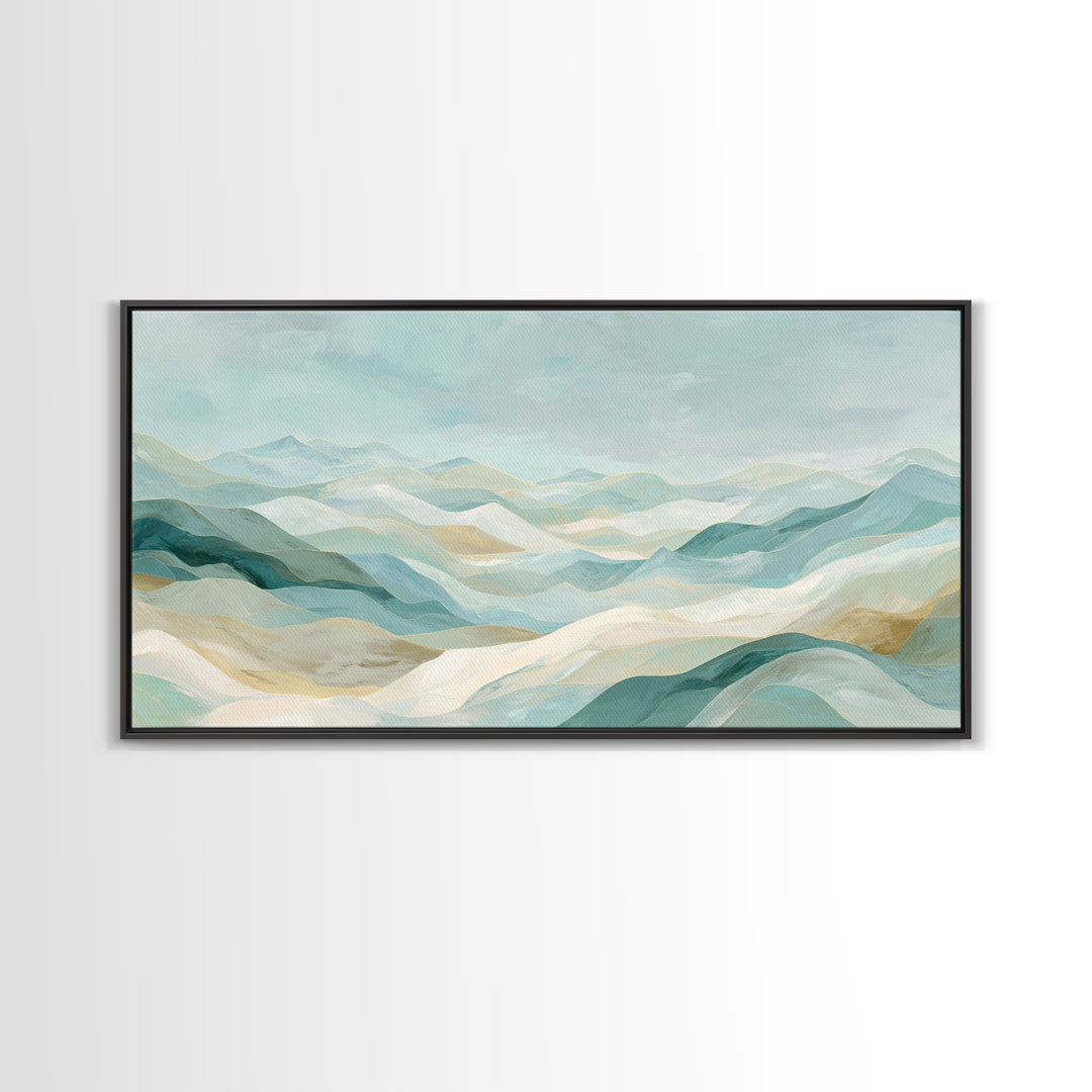 Soft Abstract Waves Canvas Print, Waiting Room Art, Wall Decor, Waiting Room Decor, Fine Art, Calm, Minimalist Wall Art, WRA-2x1-70